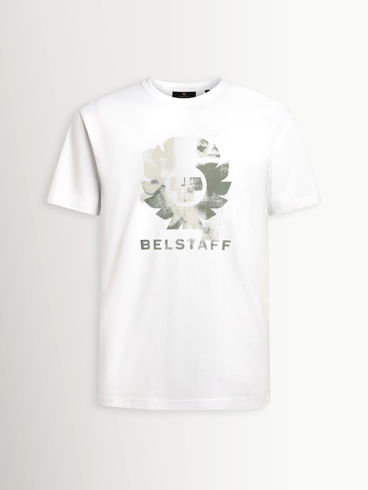 Belstaff White Blur Graphic Print T-Shirt - Image 1 of 2