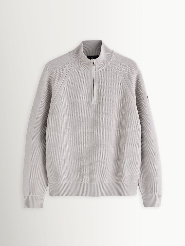 Belstaff Natural Bradwell Quarter Zip Jumper - Image 1 of 1