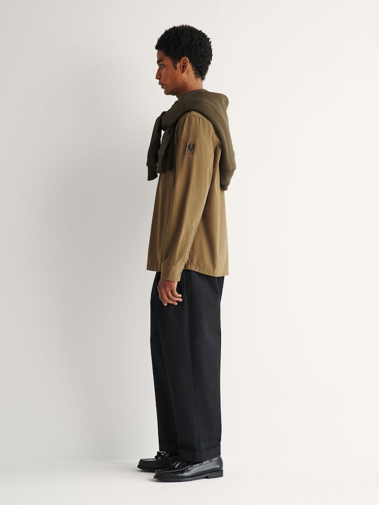Belstaff Green Outpost Cotton Herringbone Shirt - Image 2 of 7