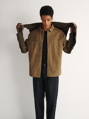 Belstaff Green Outpost Cotton Herringbone Shirt - Image 3 of 7