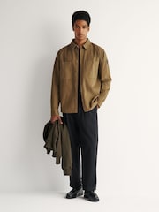 Belstaff Green Outpost Cotton Herringbone Shirt - Image 4 of 7