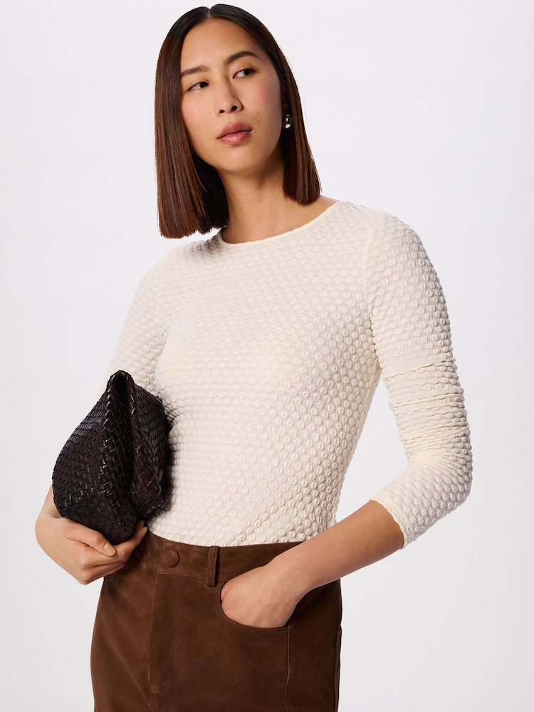 Whistles White Textured Circle Jersey Top - Image 1 of 4