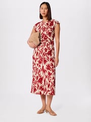 Whistles Red/Multi Blurred Floral Crepe Dress - Image 1 of 5