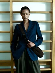 Whistles Blue Relaxed Hopsack Blazer - Image 1 of 1