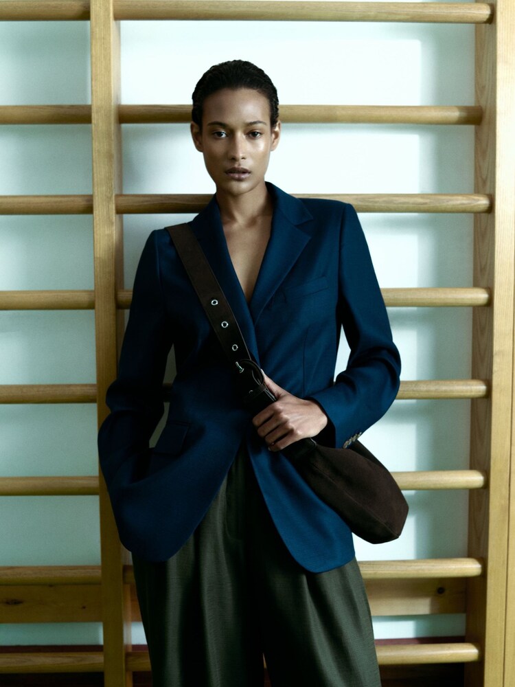 Whistles Blue Relaxed Hopsack Blazer - Image 1 of 1