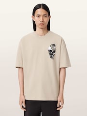 AllSaints White Snakehead Short Sleeve Crew Neck T-Shirt - Image 1 of 7