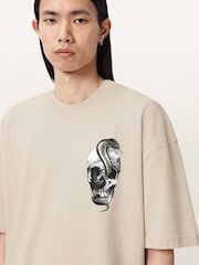 AllSaints White Snakehead Short Sleeve Crew Neck T-Shirt - Image 4 of 7