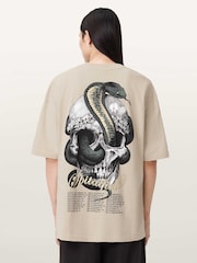AllSaints White Snakehead Short Sleeve Crew Neck T-Shirt - Image 5 of 7