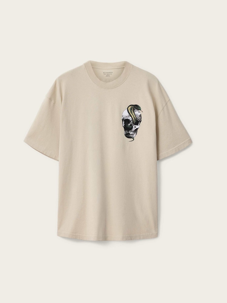 AllSaints White Snakehead Short Sleeve Crew Neck T-Shirt - Image 7 of 7