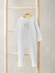 Mamas & Papas White My First Eid Sleepsuit - Image 1 of 2