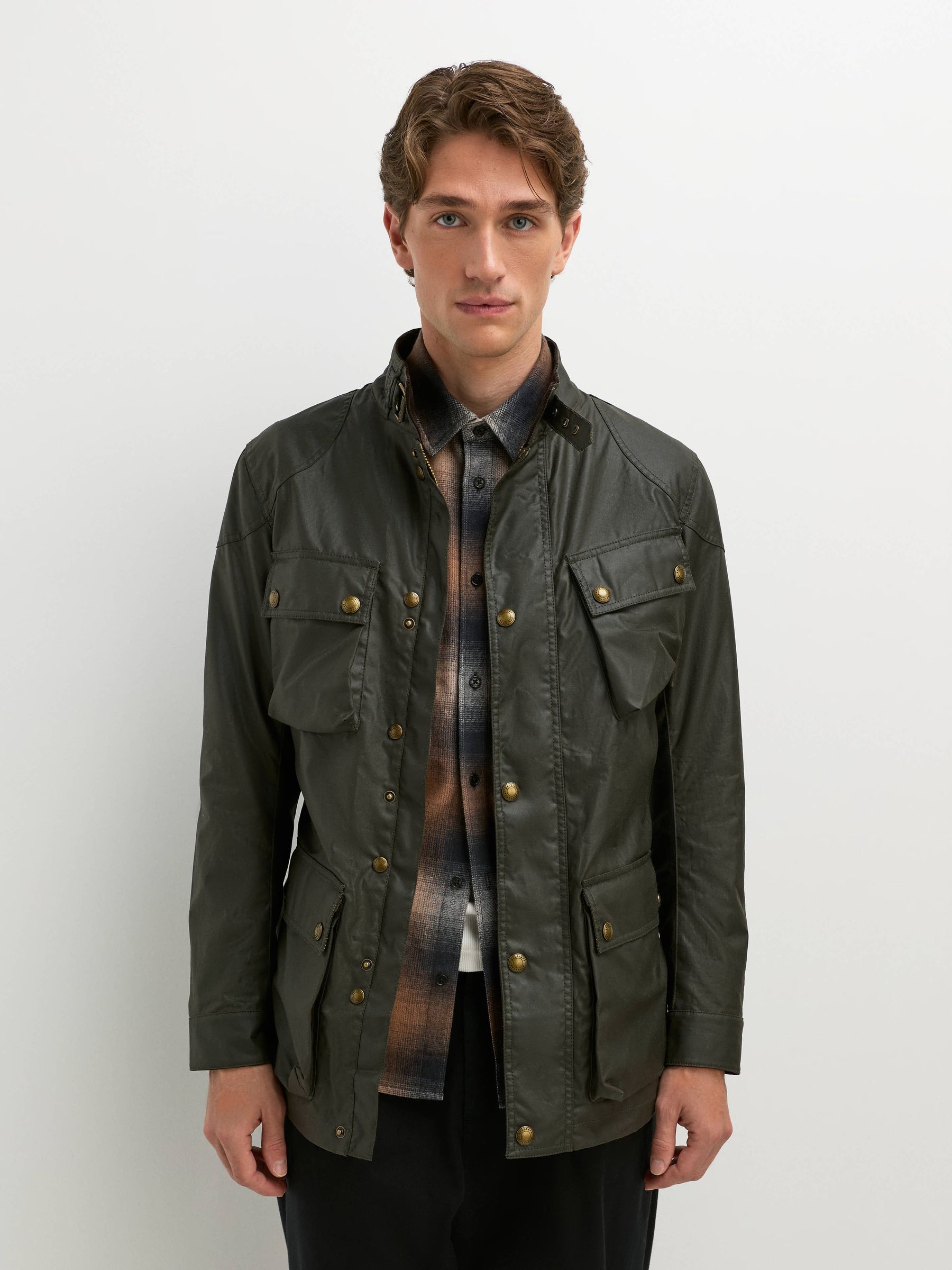 Belstaff Men's Trialmaster Icon Jacket Waxed Cotton Faded Olive Size UK 46 - Image 3