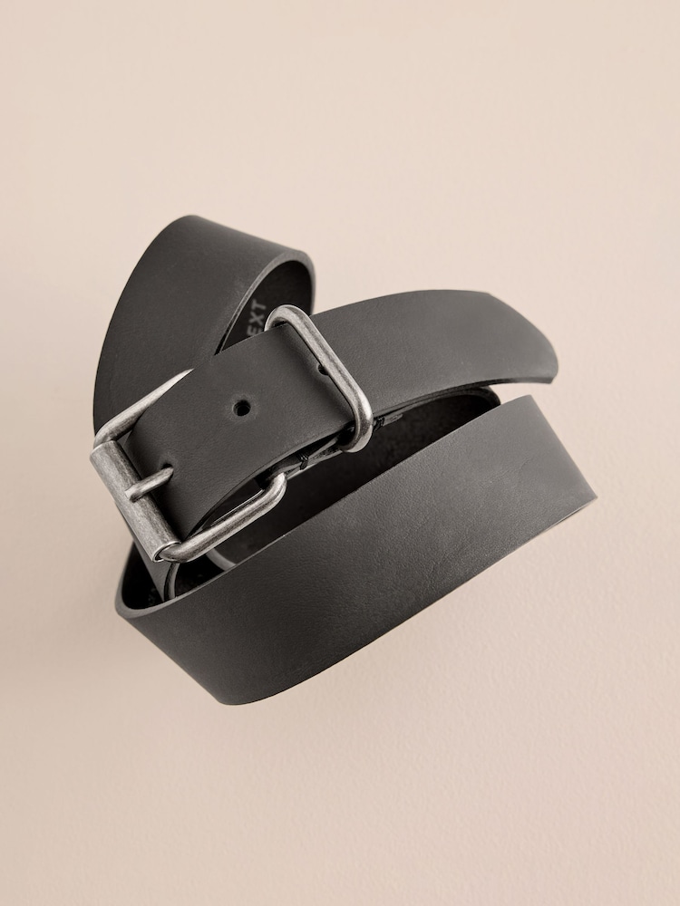 Black Casual Leather Belt - Image 2 of 3