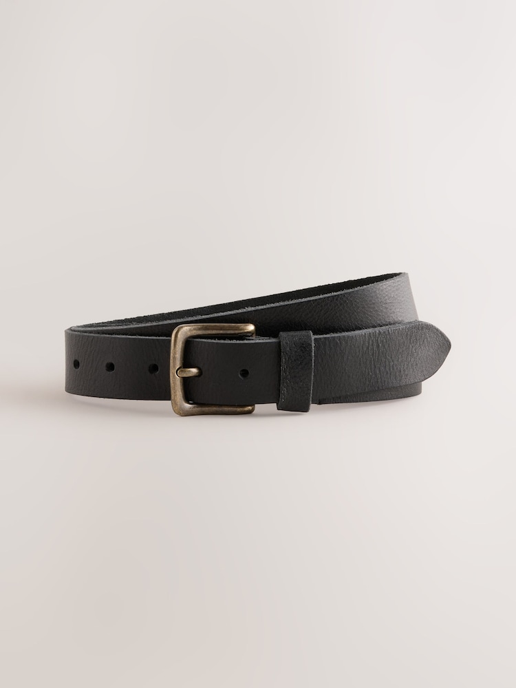Black Casual Leather Belt - Image 2 of 4