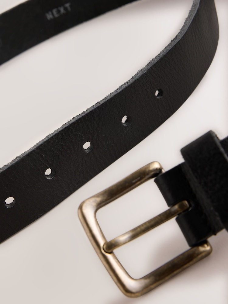 Black Casual Leather Belt - Image 4 of 4