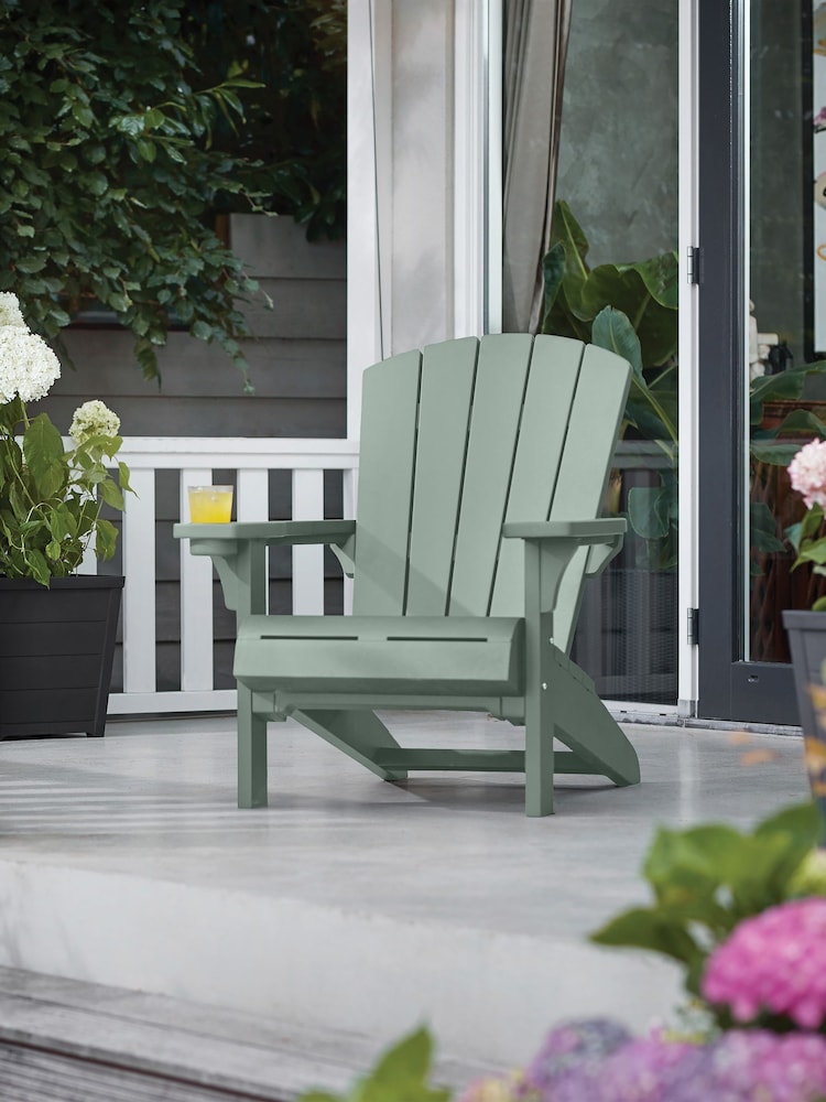Keter Set of 2 Vintage Green Alpine Adirondack Garden Chairs - Image 1 of 6 Keter Set of 2 Vintage Green Alpine Adirondack Garden Chairs - Image 1 of 6