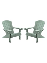 Keter Set of 2 Vintage Green Alpine Adirondack Garden Chairs - Image 2 of 6