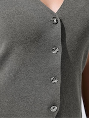 Gri - Yours Curve Limited Double Button Knitted Blouse - Imaginea 5 din 6