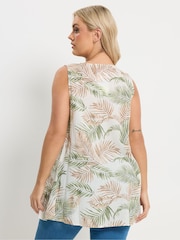 Yours Curve Natural Linen Blend Pleated Front Vest - Image 3 of 5