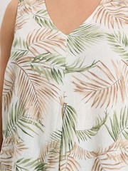 Yours Curve Natural Linen Blend Pleated Front Vest - Image 4 of 5