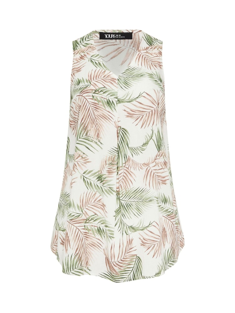 Yours Curve Natural Linen Blend Pleated Front Vest - Image 5 of 5