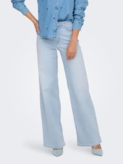 ONLY Blue High Waist Wide Leg Jeans With Super Stretch - Image 1 of 6