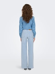 ONLY Blue High Waist Wide Leg Jeans With Super Stretch - Image 2 of 6