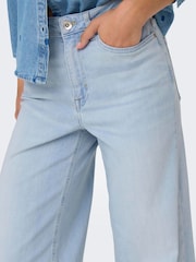 ONLY Blue High Waist Wide Leg Jeans With Super Stretch - Image 3 of 6