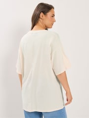 Yours Curve Pink Floral Print T-Shirt - Image 3 of 5