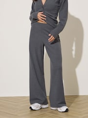 PixieGirl Petite Grey Textured Wide Leg Trousers - Image 2 of 5
