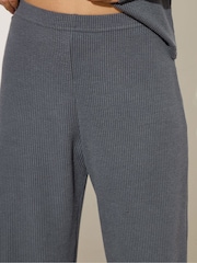 PixieGirl Petite Grey Textured Wide Leg Trousers - Image 4 of 5