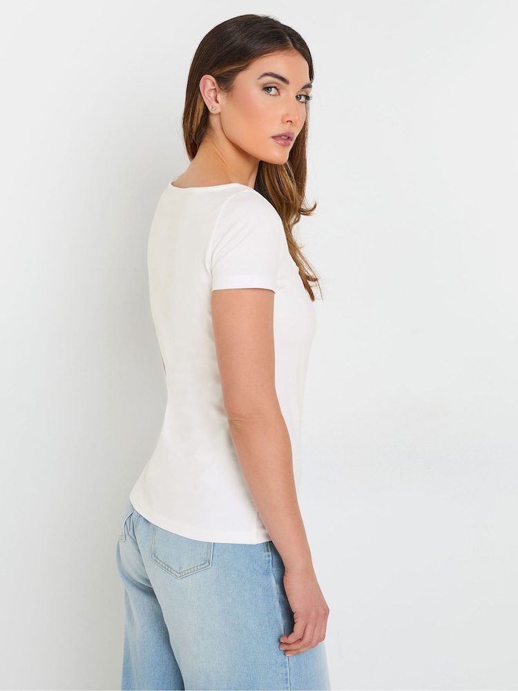 Long Tall Sally Blue Fitted Square Neck Tops 2 Pack - Image 5 of 5