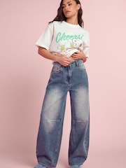 PixieGirl Petite Blue Full Length Balloon Jeans - Image 1 of 2