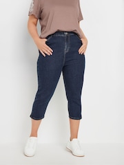 Yours Curve Blue Cropped AVA Jeans - Image 1 of 4
