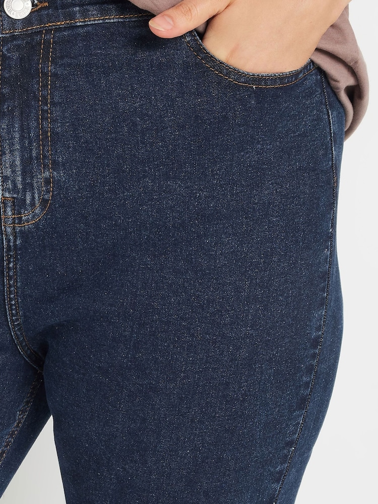Yours Curve Blue Cropped AVA Jeans - Image 4 of 4 Yours Curve Blue Cropped AVA Jeans - Image 4 of 4