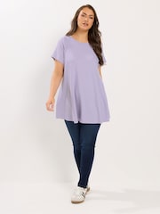 Yours Curve Purple Swing Ribbed Top - Image 2 of 4