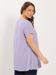 Yours Curve Purple Swing Ribbed Top - Image 3 of 4