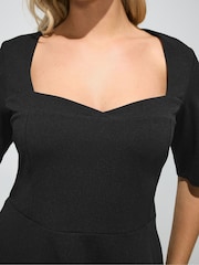 Yours Curve Black London Panelled Skater Dress - Image 4 of 5