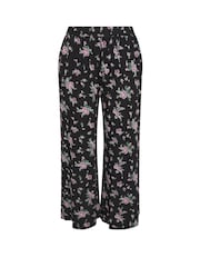 Yours Curve Pink Floral Jersey Wide Leg Trousers 28" - Image 6 of 6