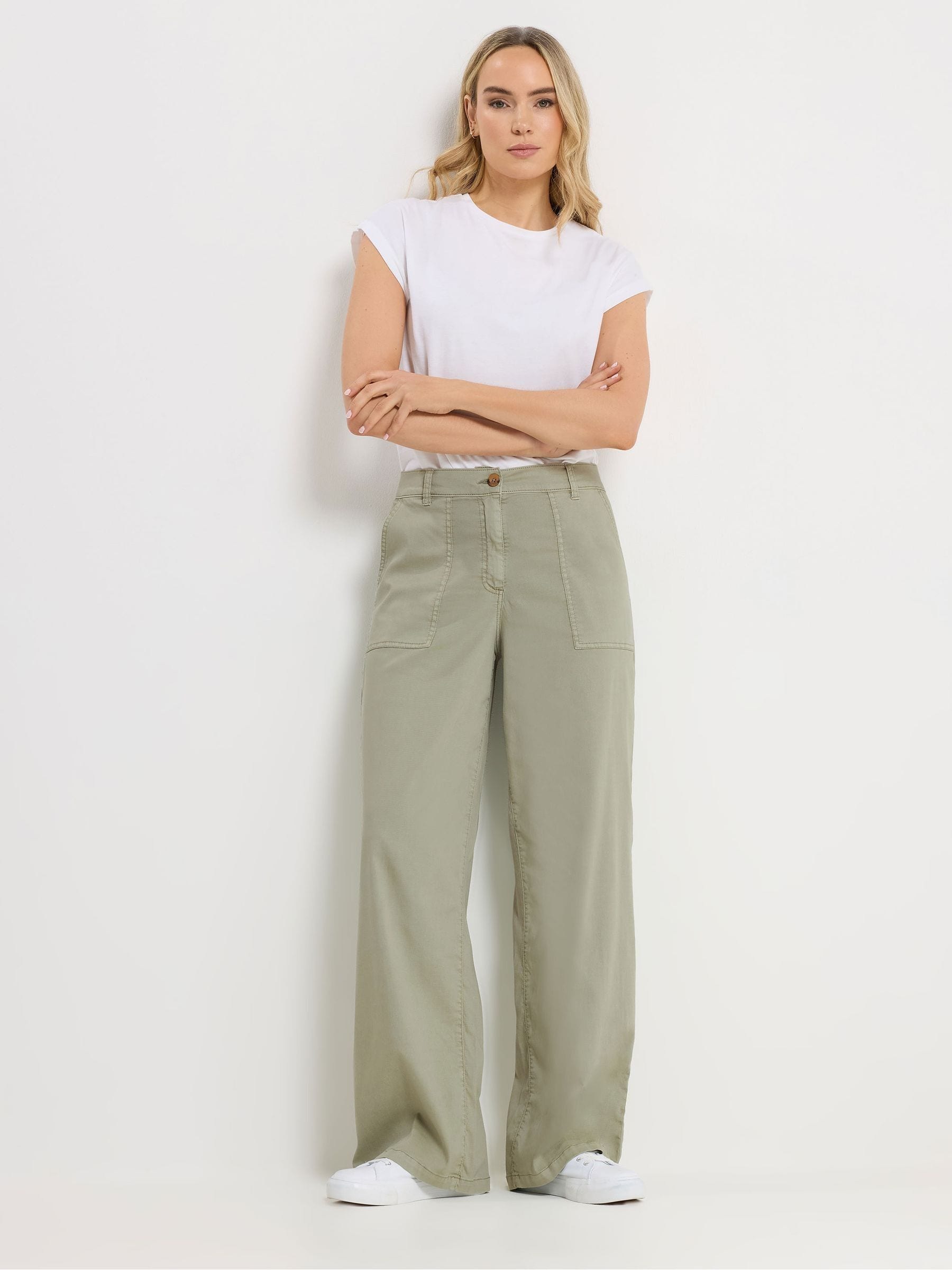Long Tall Sally Women's Green Wide Leg Trousers