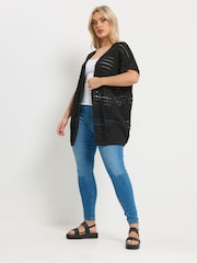 أسود - سترة كيمونو من Yours Curve - Image 3 of 5