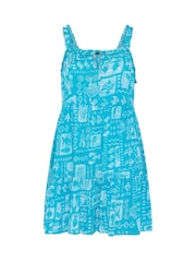 Yours Curve Blue Crinkle Throw On Mini Beach Dress - Image 6 of 6