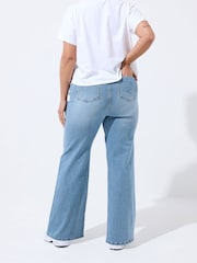 Yours Curve Blue Limited Rose Printed Jeans - Image 3 of 5