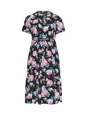 Μαύρο φλοράλ - Φόρεμα με μισή πατιλέτα Yours Curve - Εικόνα 5 από 5