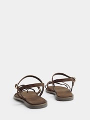 Long Tall Sally Brown Skinny Strap Toe Loop Sandals - Image 3 of 4