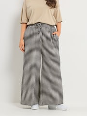 Yours Curve Gingham Wide Leg Trousers 28" - תמונה 1 מתוך 5