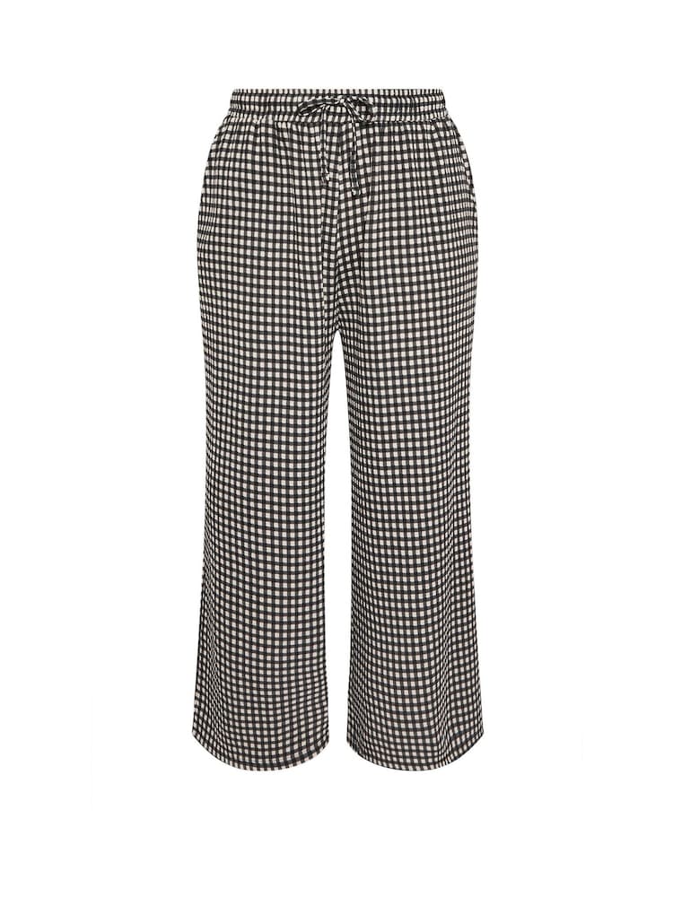 Yours Curve Gingham Wide Leg Trousers 28" - תמונה 5 מתוך 5