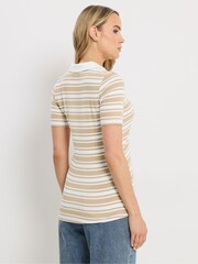 لون طبيعي - تيشرت بولو مخطط من Long Tall Sally - Image 3 of 5