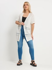 كريم - سترة كيمونو من Yours Curve - Image 2 of 5