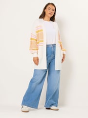Yours Curve Pink Edge To Edge Colourblock Stripe Jumper - Image 3 of 5