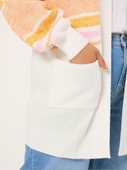Yours Curve Pink Edge To Edge Colourblock Stripe Jumper - Image 4 of 5
